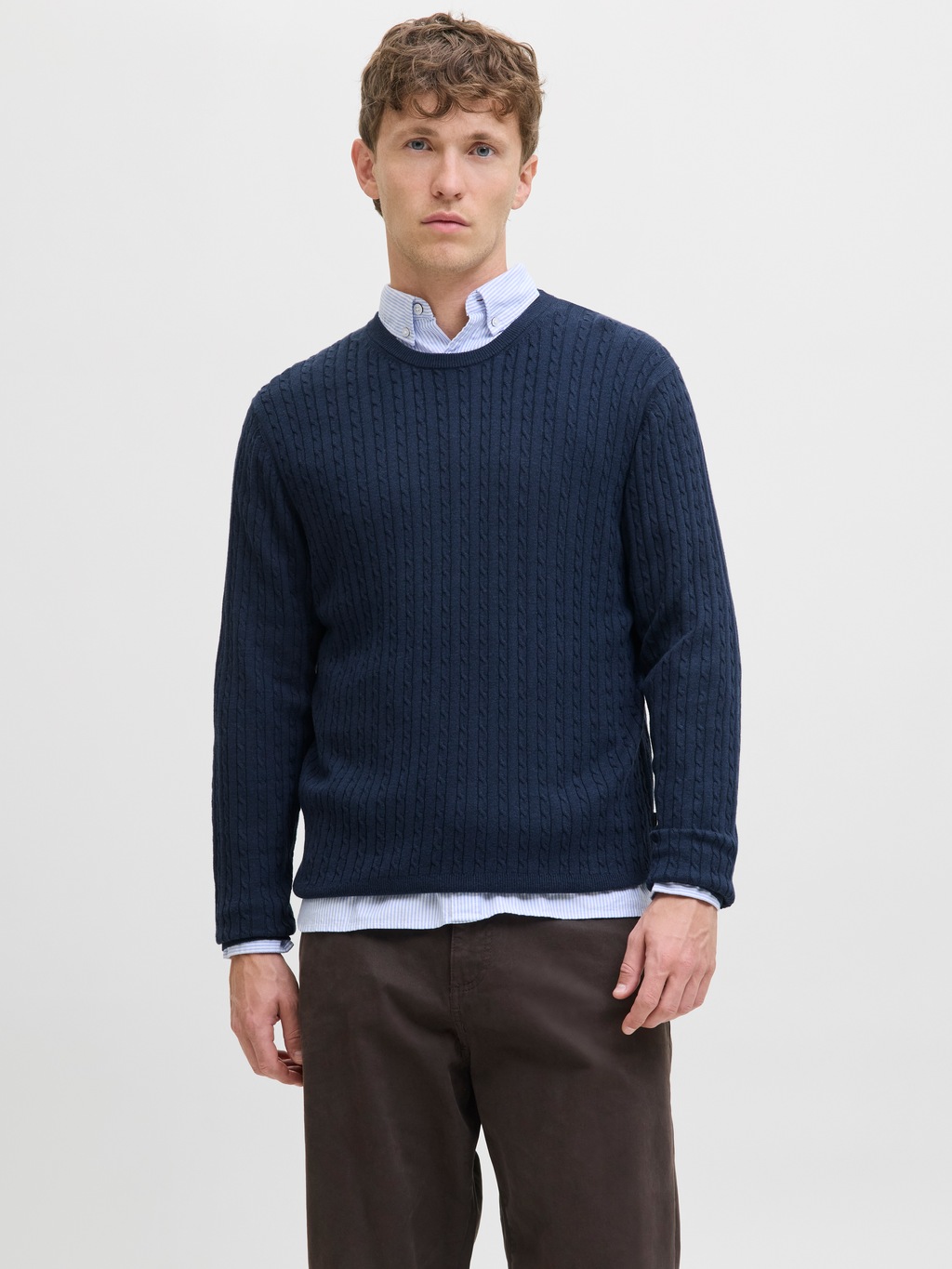 Jack & Jones Strickpullover "JJEEMIL KNIT CABLE CREW NECK NOOS" günstig online kaufen