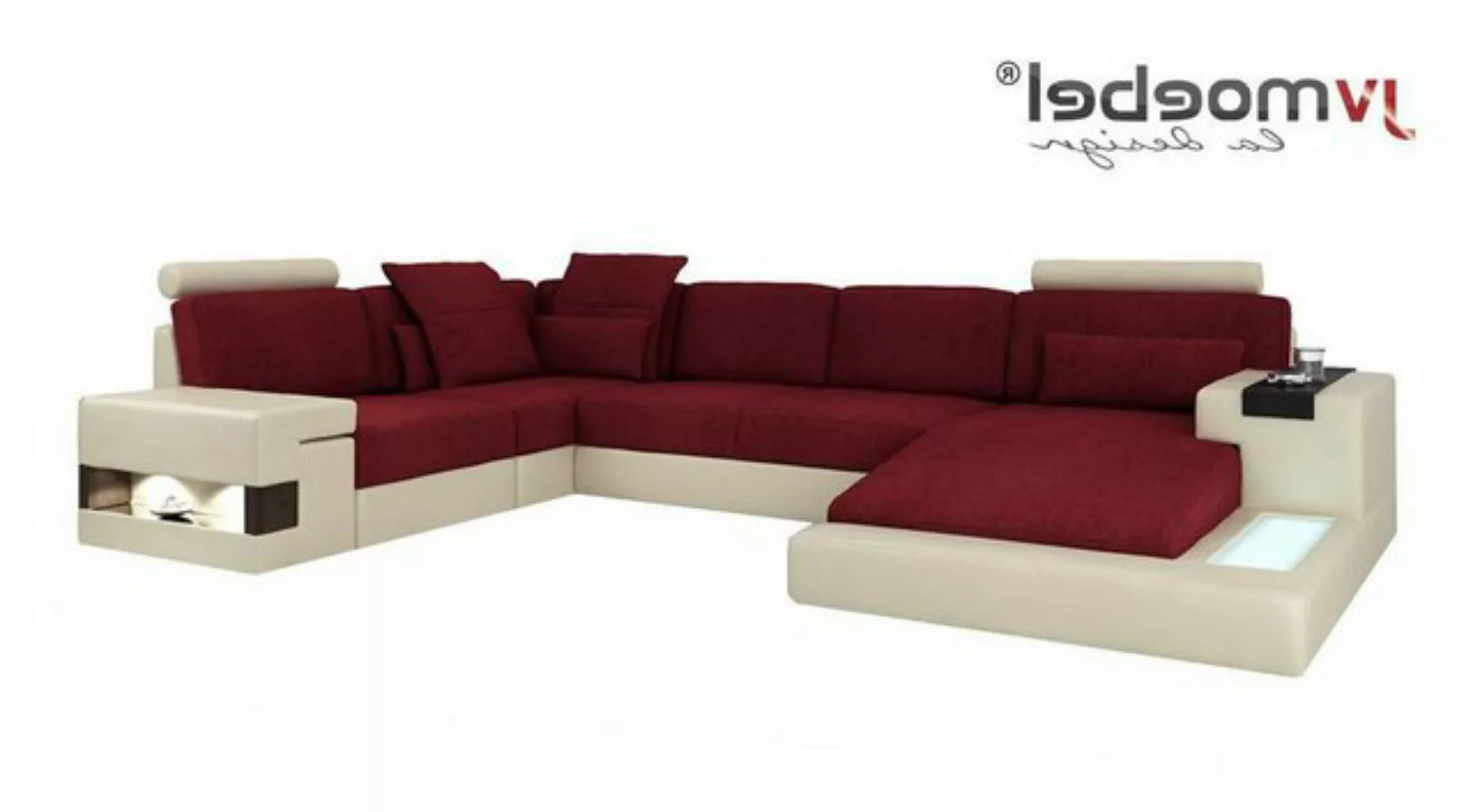 Xlmoebel Ecksofa Neues Ecksofa Wohnlandschaft in U-Form mit Ledermaterial, günstig online kaufen