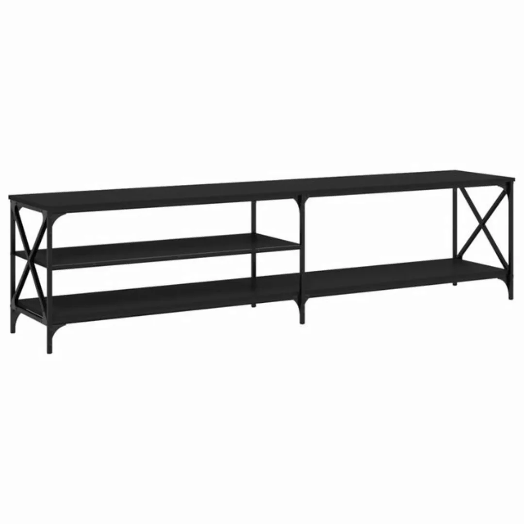 furnicato TV-Schrank Schwarz 200x40x50 cm Holzwerkstoff und Metall (1-St) günstig online kaufen