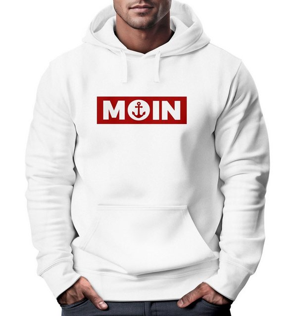 Neverless Hoodie Hoodie Herren Moin norddeutsch Morgen Anker Kapuzen-Pullov günstig online kaufen