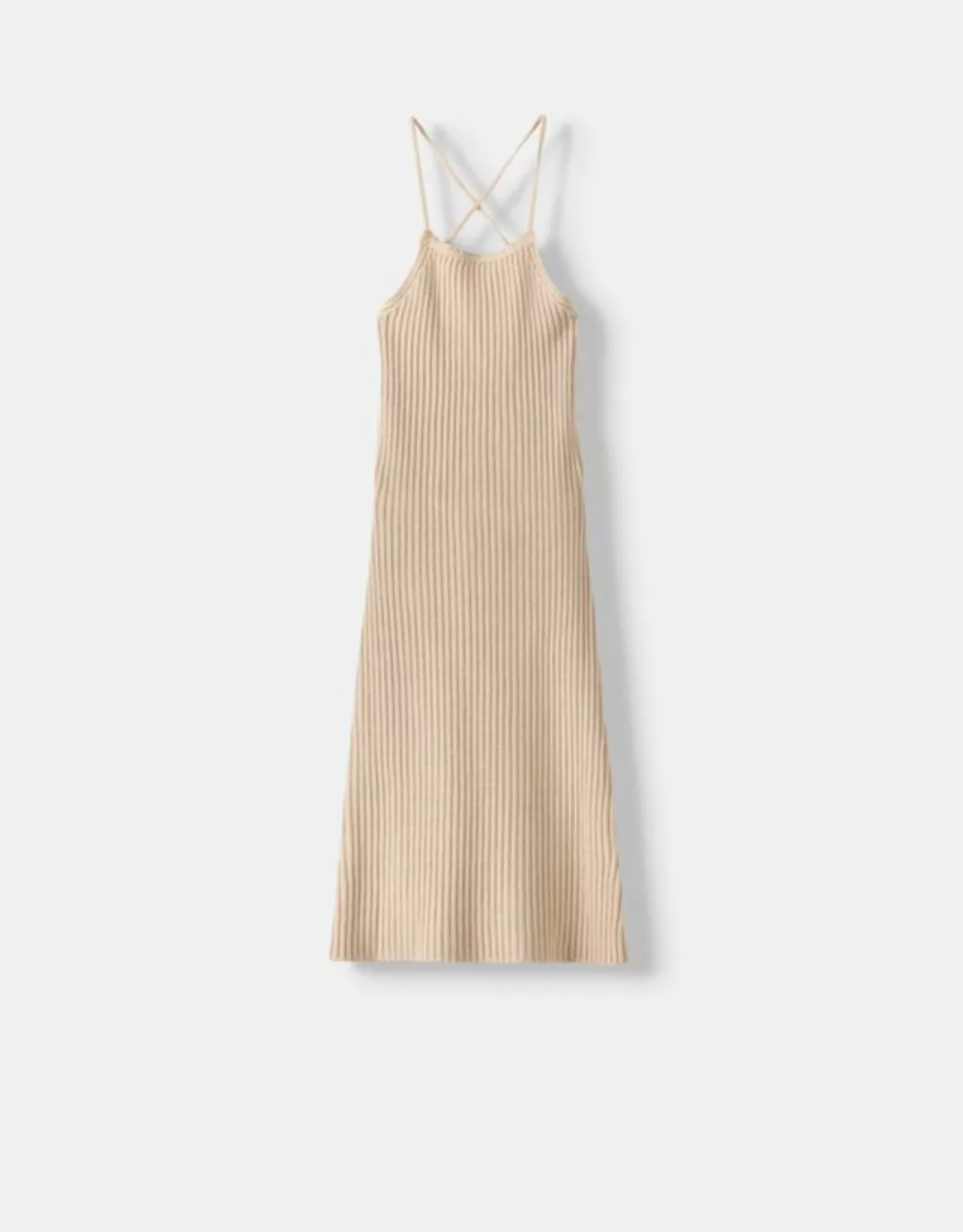 Bershka Kleid Im Rustikalen Stil Mit Freiem Rücken Bskteen M Sandfarbe günstig online kaufen