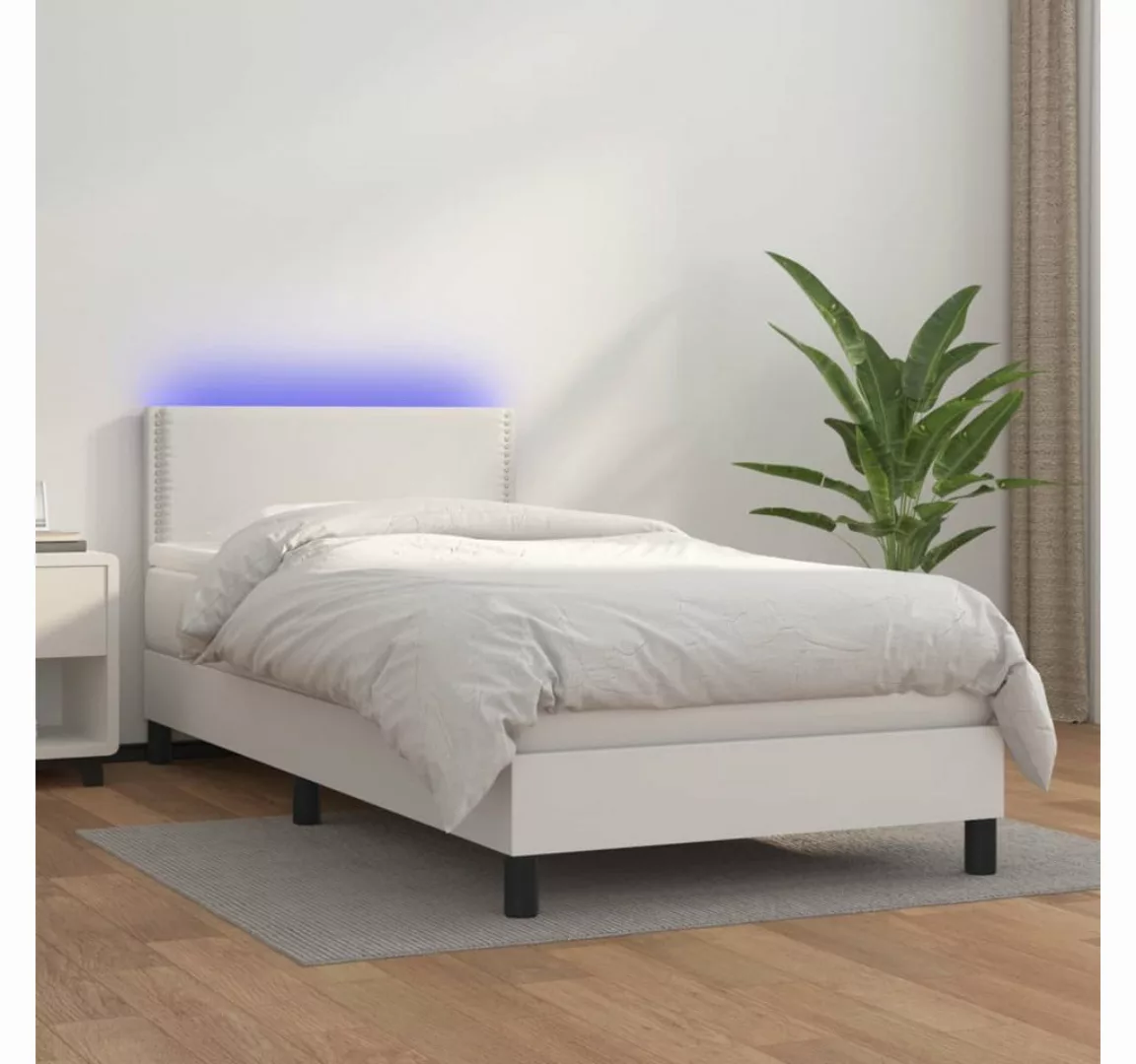 vidaXL Boxspringbett Bett Boxspringbett mit Matratze & LED Kunstleder (90 x günstig online kaufen