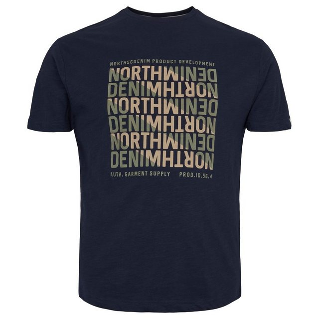 north 56 4 Print-Shirt North 56 Denim Übergrößen T-Shirt mit Druck in navy günstig online kaufen