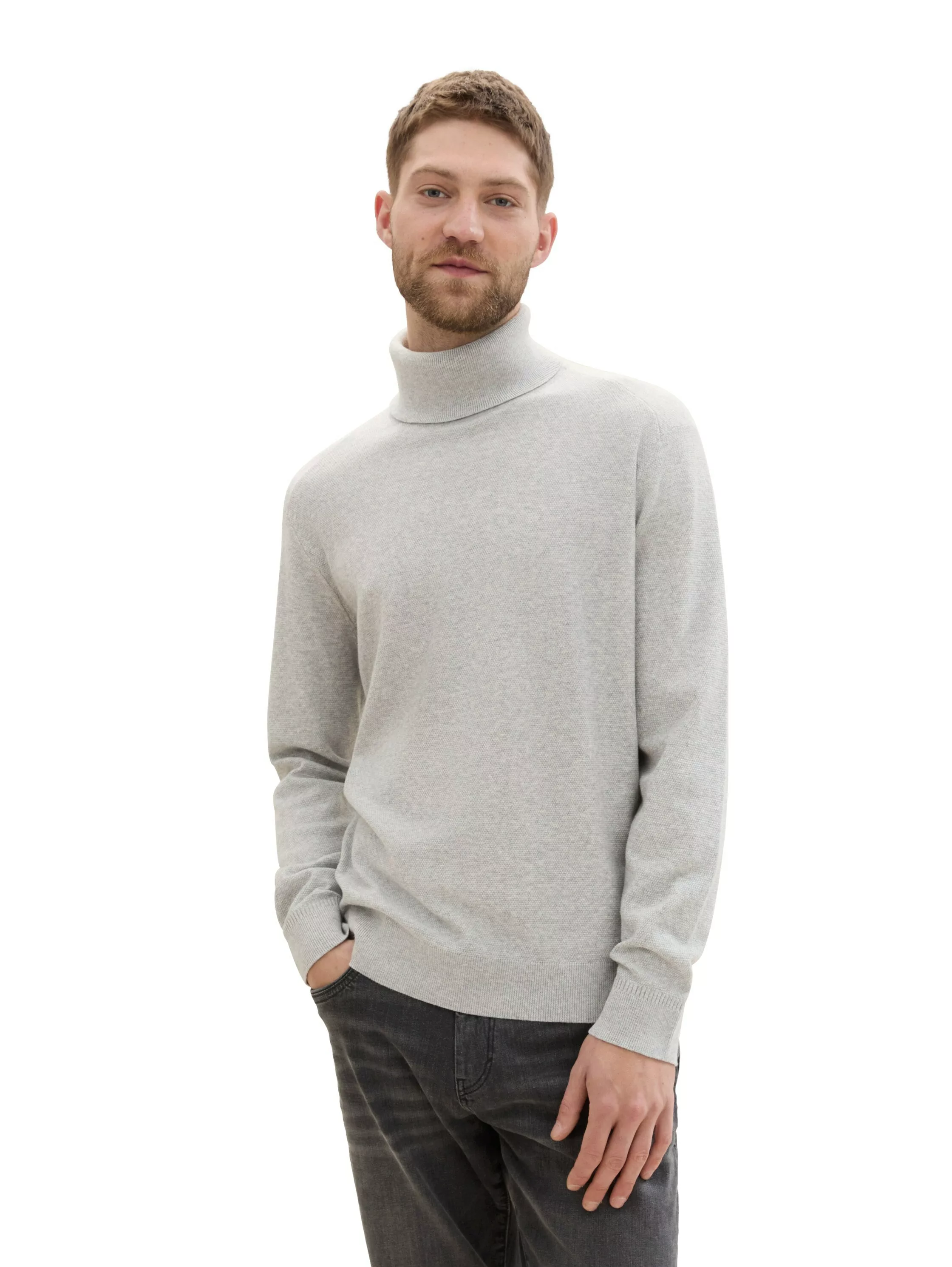 TOM TAILOR Rollkragenpullover in melierter Optik günstig online kaufen