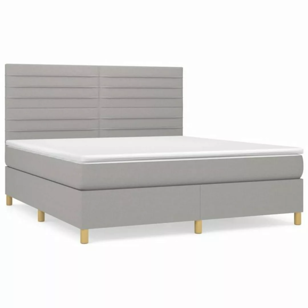 vidaXL Boxspringbett Boxspringbett mit Matratze Dunkelgrau 180x200 cm Stoff günstig online kaufen