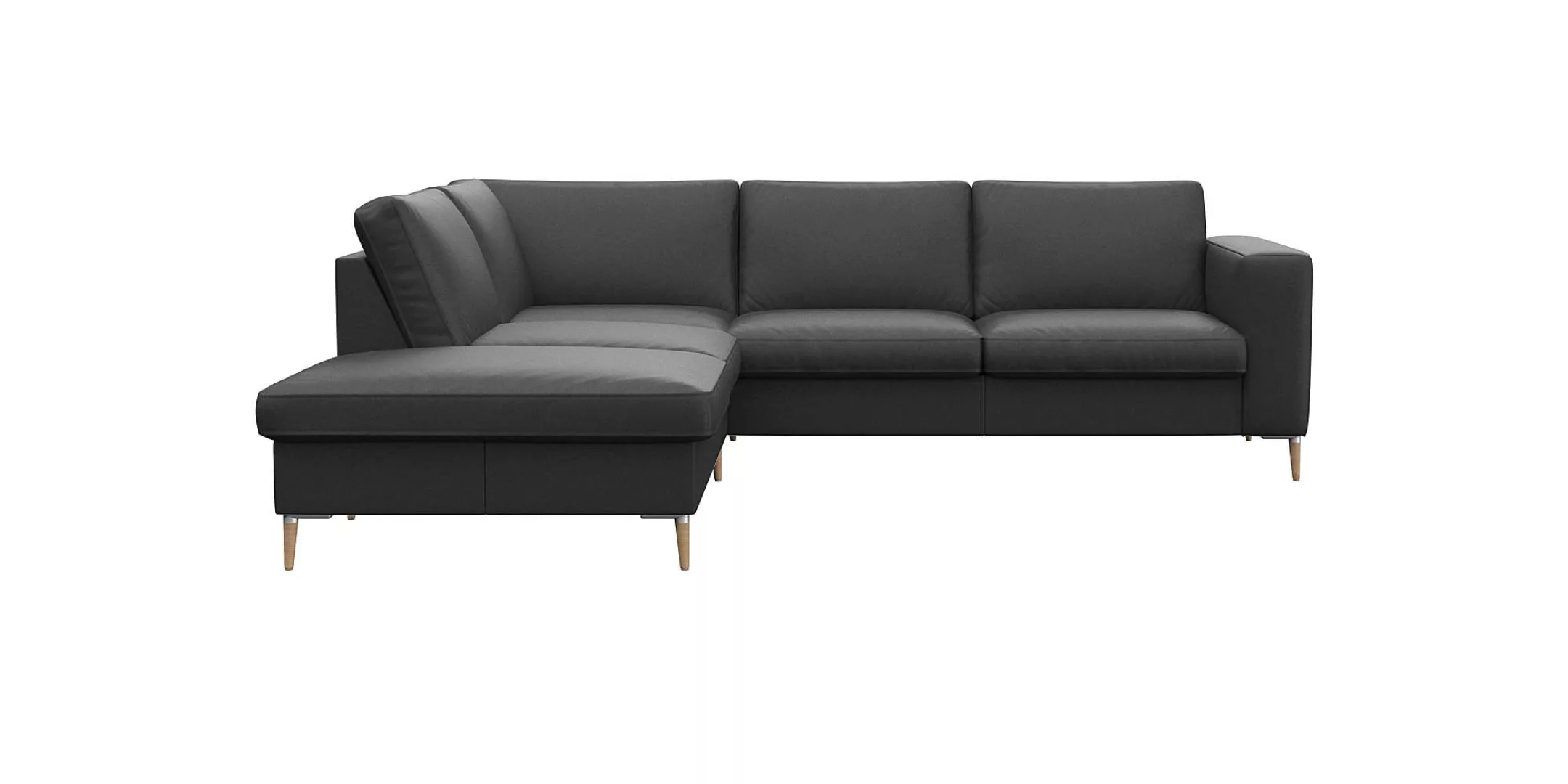 FLEXLUX Ecksofa "Fiore, L-Form", breite Armlehnen, Füße Alu/Eiche, B/T 241/ günstig online kaufen