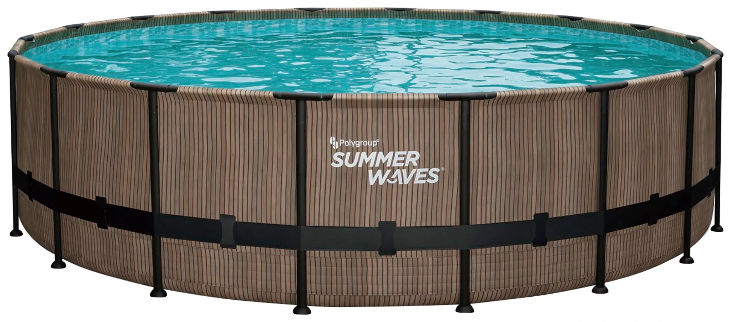 SummerWaves Framepool "Elite", (Set, 7 tlg.), ØxH: 549x132 cm, Teak-Optik günstig online kaufen