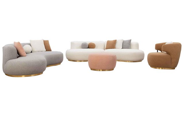 JVmoebel Sofa, 3 Teile, Luxus Rund Sofas Wohnlandschaft Villen Möbel Einric günstig online kaufen