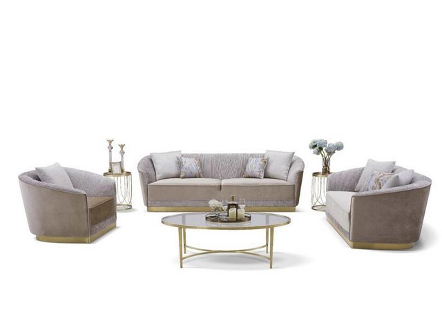 Xlmoebel Sofa Sofa-Set 3-Sitzer, 2-Sitzer, 1-Sitzer Stoffcouch Polstergrupp günstig online kaufen