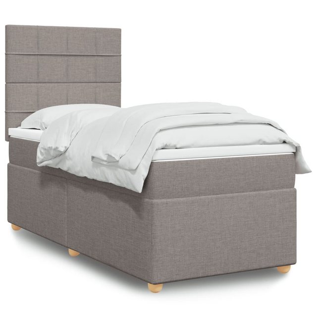 vidaXL Boxspringbett, Boxspringbett mit Matratze Taupe 90x200 cm Stoff günstig online kaufen