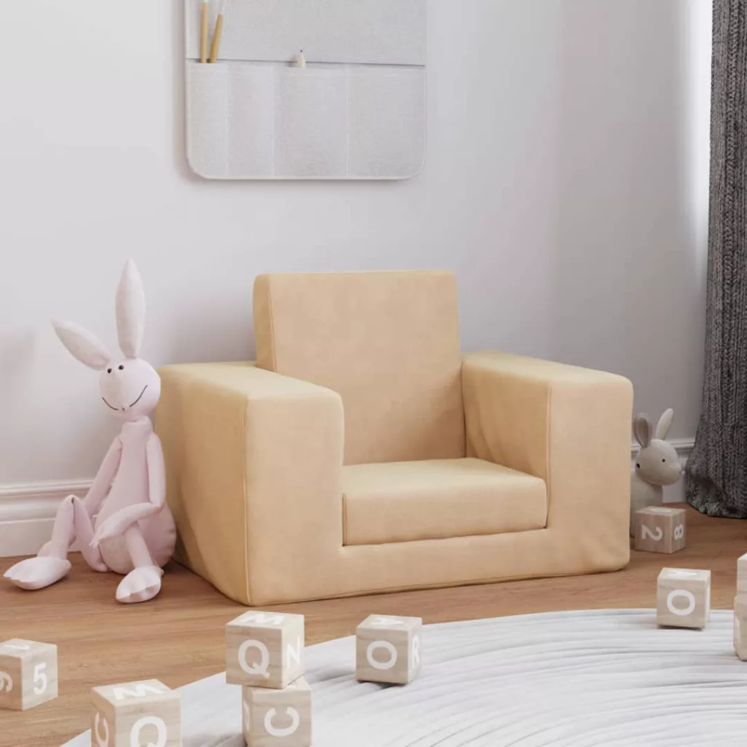 Vidaxl Kindersofa Creme Weich Plüsch günstig online kaufen