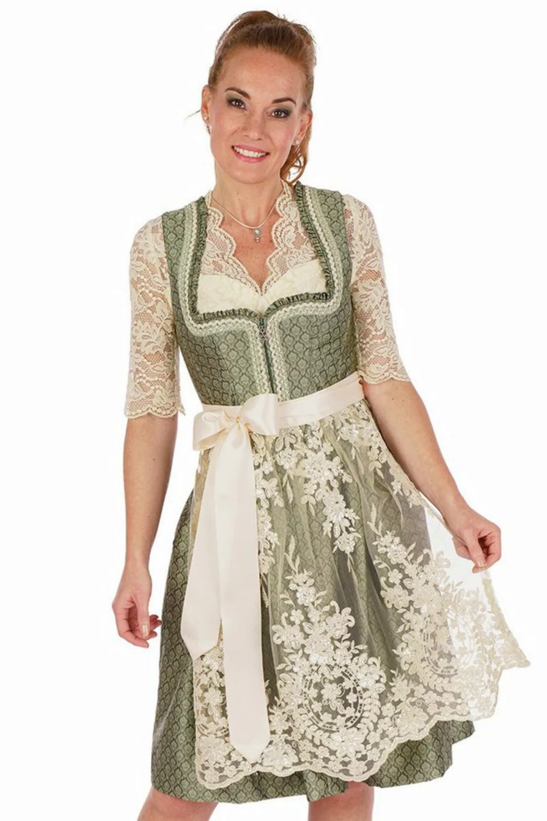 MarJo Dirndl Midi Dirndl 2tlg. - BIRGIT - nadelgrün/creme günstig online kaufen