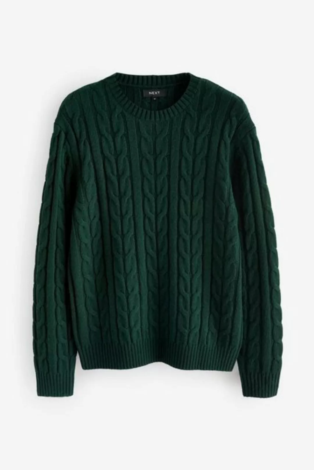 Next Rundhalspullover Pullover mit Zopfmuster und hohem Wollanteil (1-tlg) günstig online kaufen