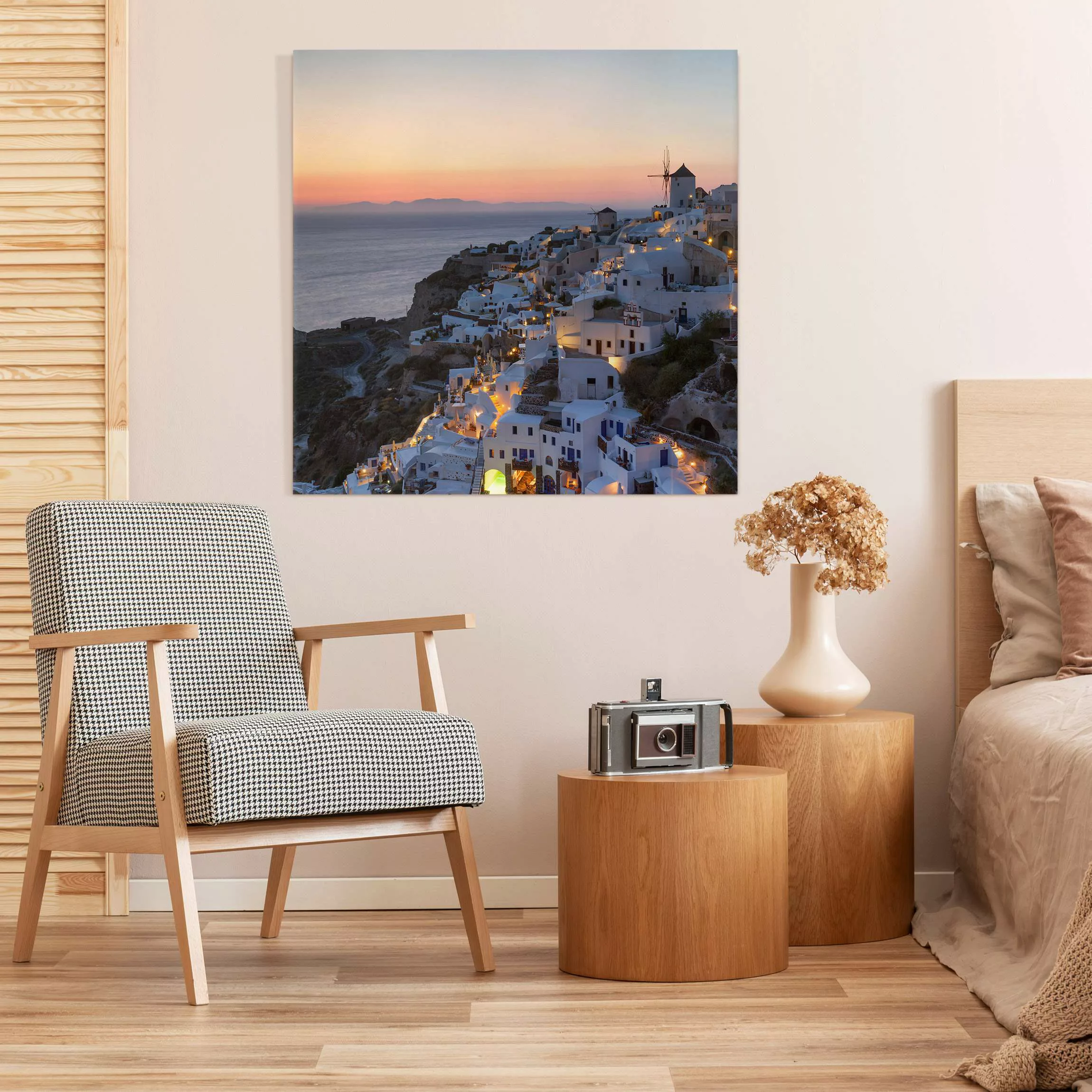 Leinwandbild Santorini bei Nacht günstig online kaufen