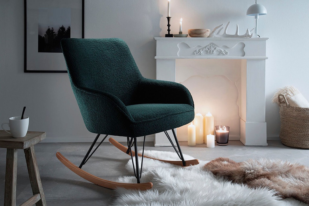 MCA furniture Schaukelstuhl »HOPKINS«, 1 St., Microfaser, Kufe: Buche, eich günstig online kaufen