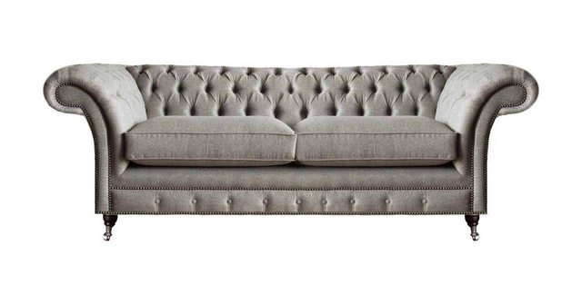 JVmoebel Chesterfield-Sofa Grau Möbel Luxus Sofa Couch Zweisitzer Chesterfi günstig online kaufen