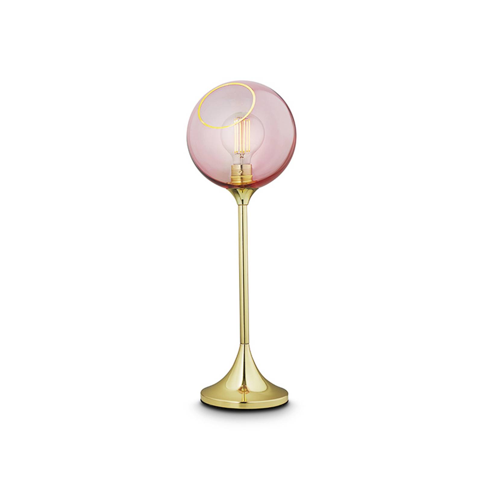 Tischleuchte Ballroom, rosa, Glas, mundgeblasen, dimmbar günstig online kaufen