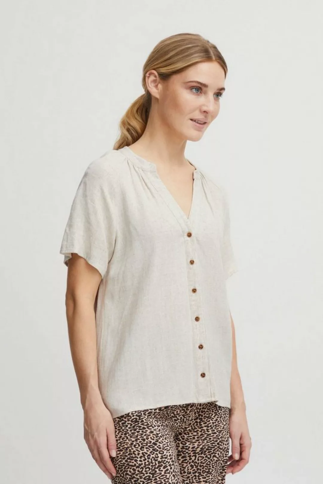 b.young Kurzarmbluse BYJOHANNA BLOUSE - 20813133 Bluse aus Leinenmix günstig online kaufen