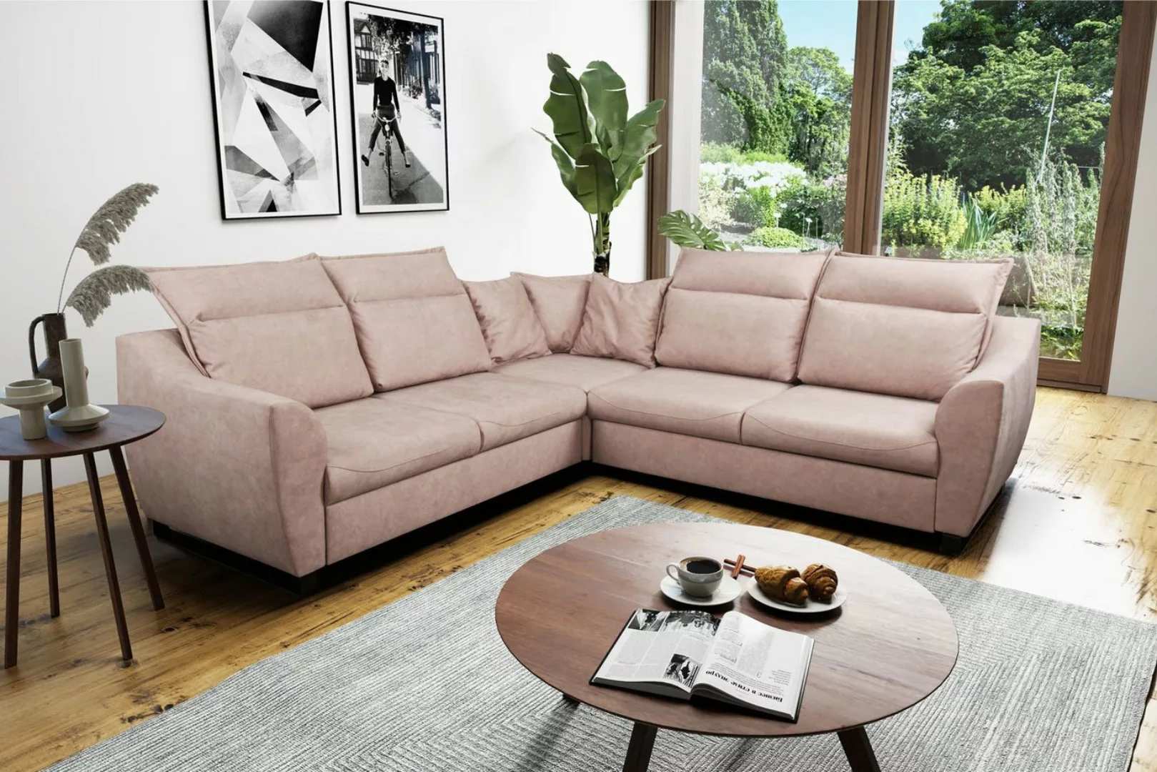 Feldmann-Wohnen Ecksofa Lagos, 245cm Farbe und Ausführung wählbar mit Schla günstig online kaufen