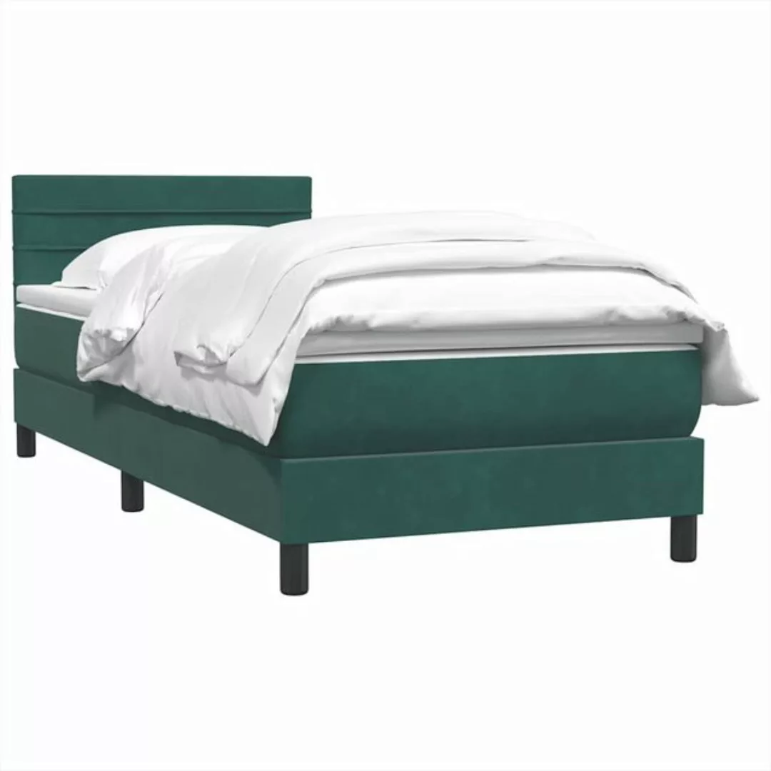 vidaXL Bett Boxspringbett mit Matratze Dunkelgrün 80x220 cm Samt günstig online kaufen