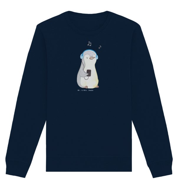 Mr. & Mrs. Panda Longpullover Größe M Pinguin Musik hören - French Navy - G günstig online kaufen