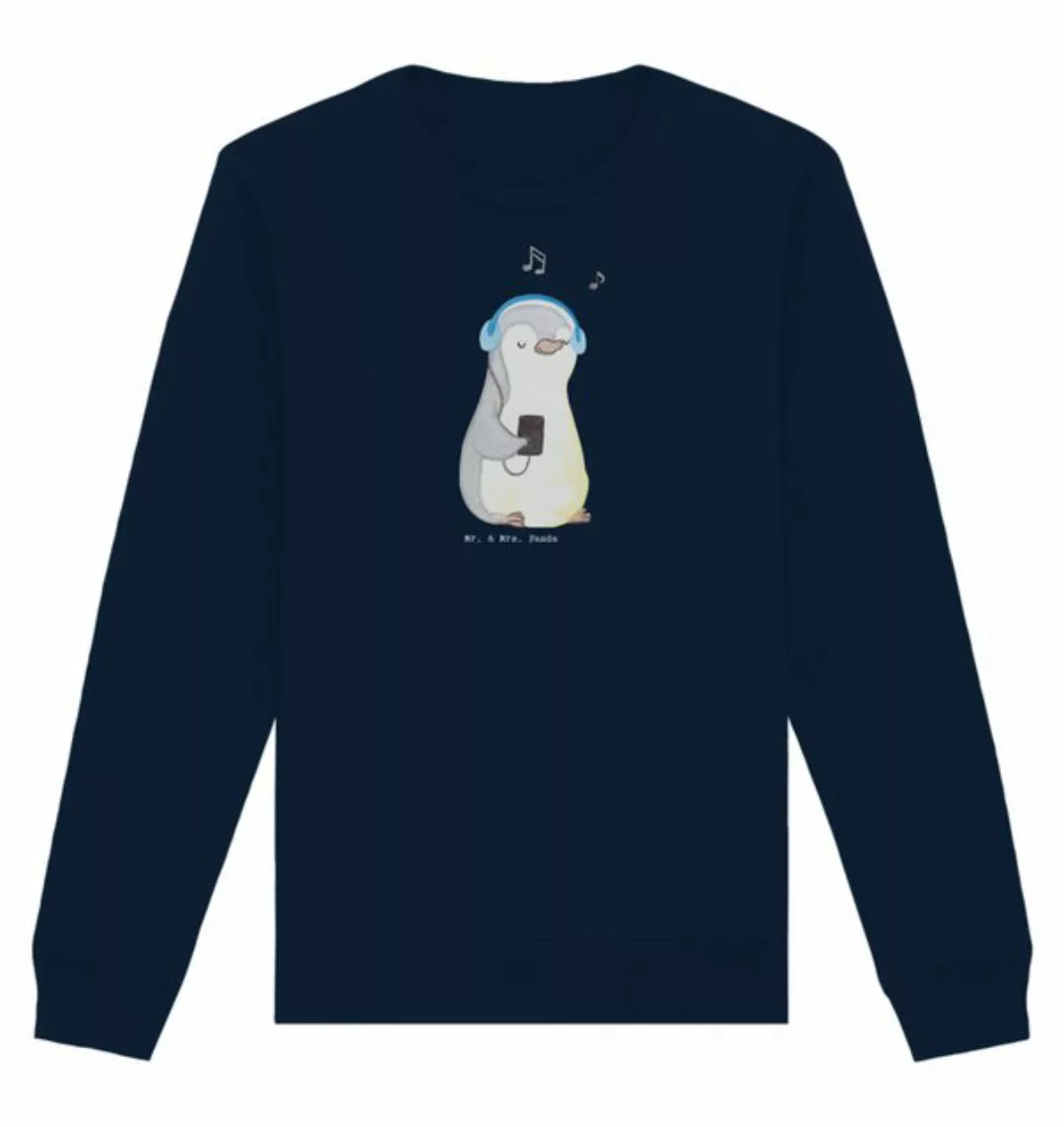 Mr. & Mrs. Panda Longpullover Größe XXL Pinguin Musik hören - French Navy - günstig online kaufen