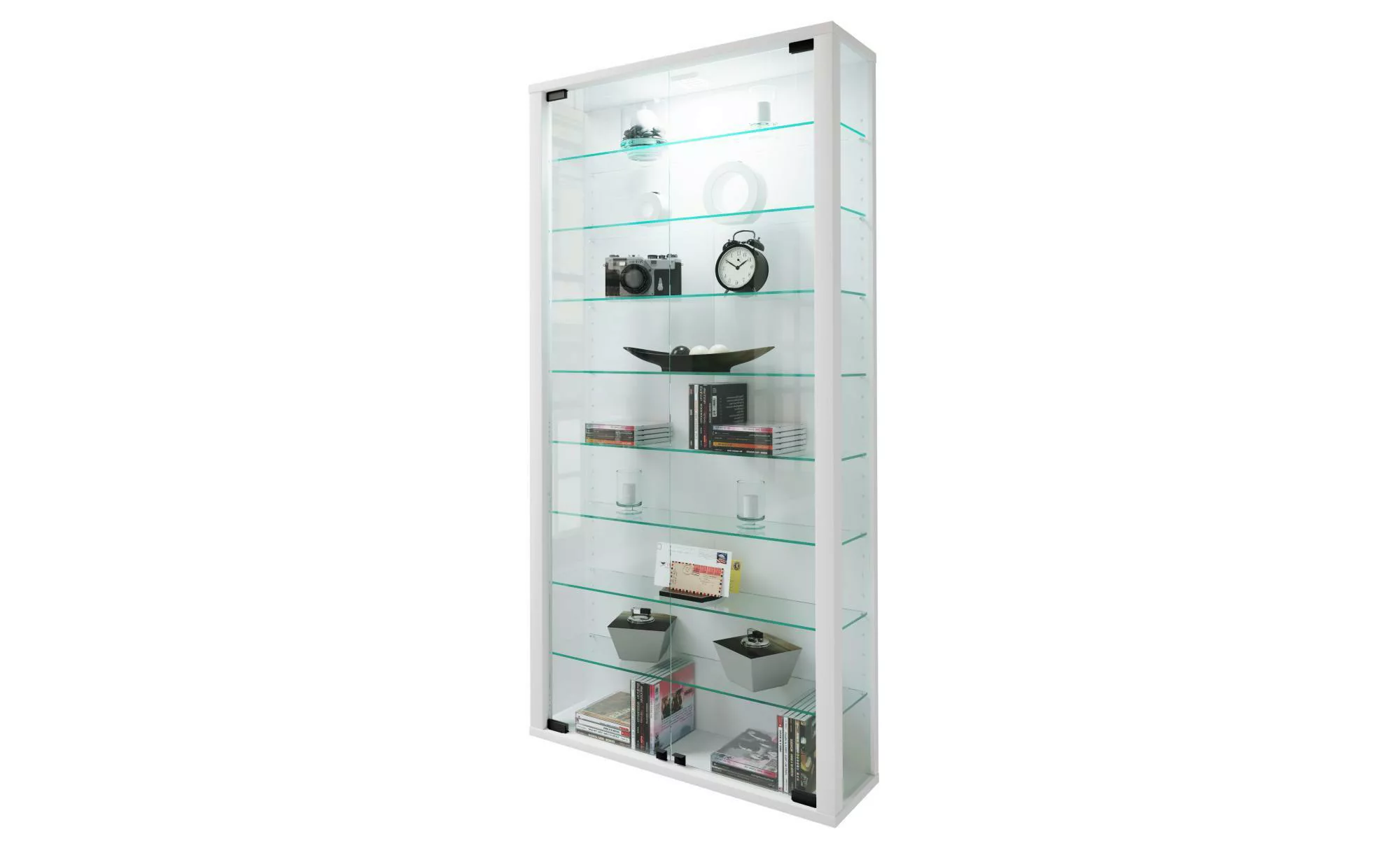 VCM Vitrine "VCM Glasvitrine stehend  Vitrine Glas mit ESG-Sicherheitsglas günstig online kaufen