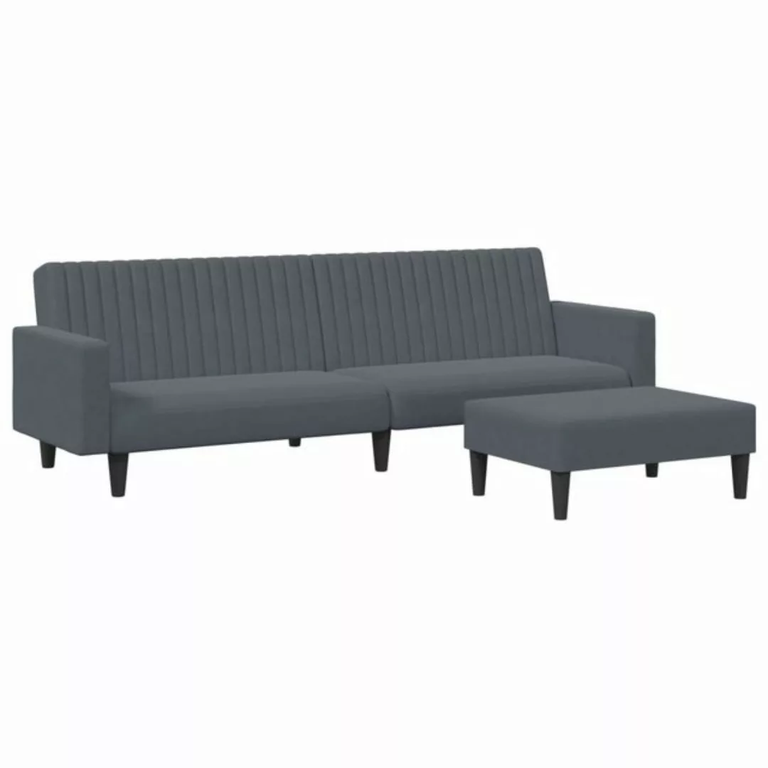 vidaXL Sofa 2-tlg. Sofagarnitur Dunkelgrau Samt günstig online kaufen