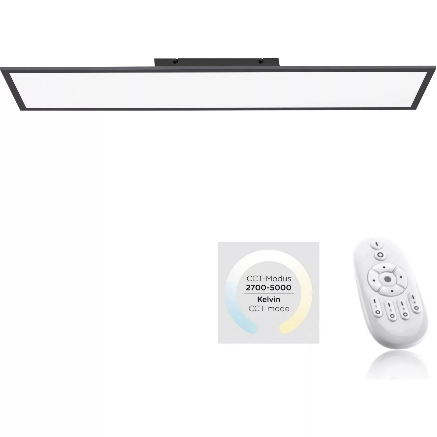 LED-Panel Flat 100 x 25 cm ultraflaches Design 2700 K - 5000 K Schwarz-Weiß günstig online kaufen