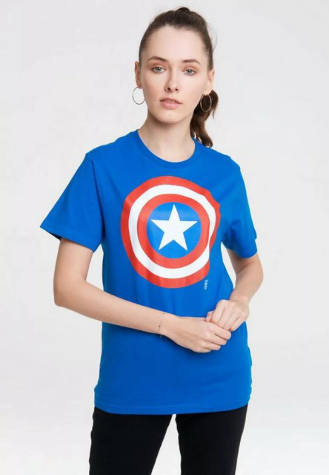 LOGOSHIRT T-Shirt "Marvel Comics", mit Captain America-Logo günstig online kaufen