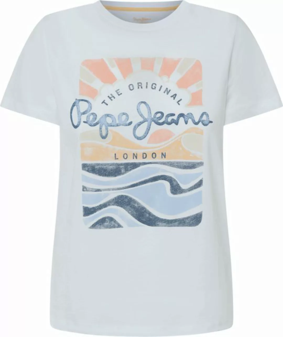 Pepe Jeans T-Shirt PJ-ESHA mit großem, sommerlichem Frontprint günstig online kaufen