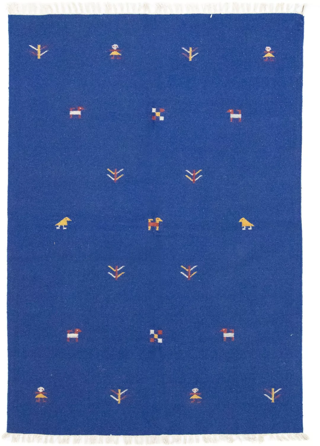 morgenland Wollteppich »Kelim Teppich handgewebt blau«, rechteckig günstig online kaufen