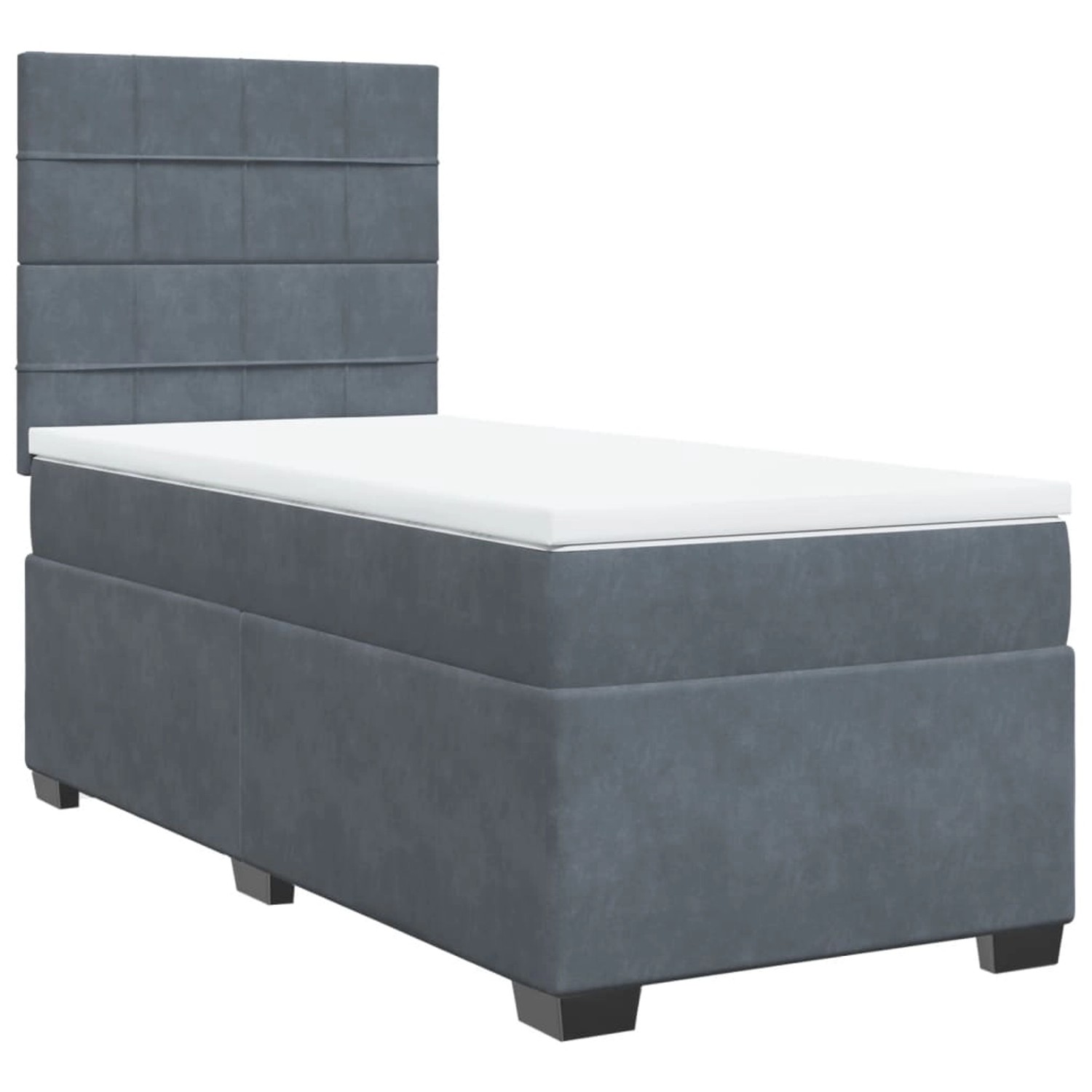 vidaXL Boxspringbett mit Matratze Dunkelgrau 80x200 cm Samt2107134 günstig online kaufen