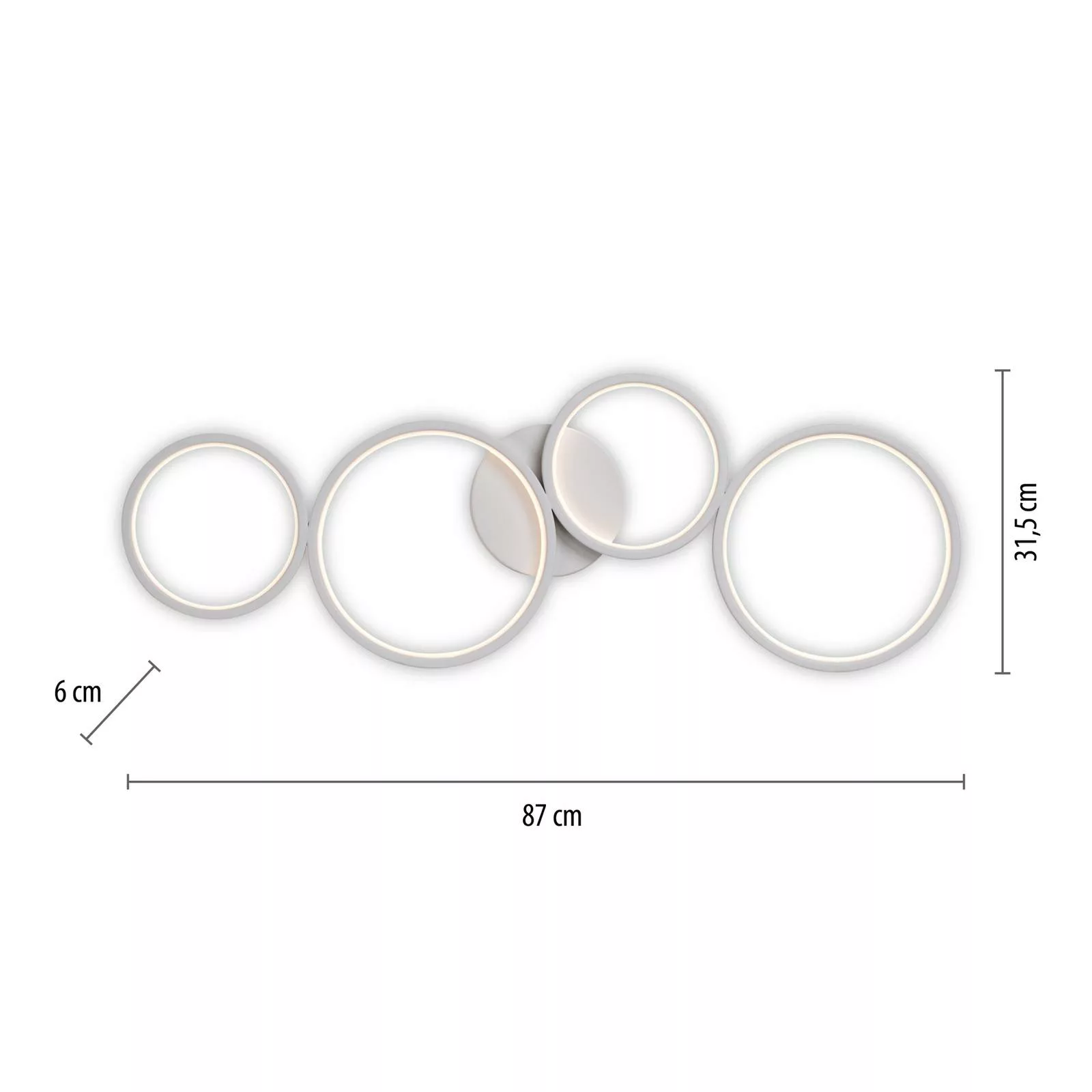 LED Deckenleuchte Kiringe in Weiß 4x 6,5W 3700lm günstig online kaufen