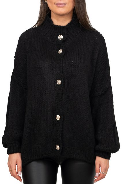 Reichstadt Strickjacke Strickpullover 25RSW068 mit Knöpfen Black One Size ( günstig online kaufen