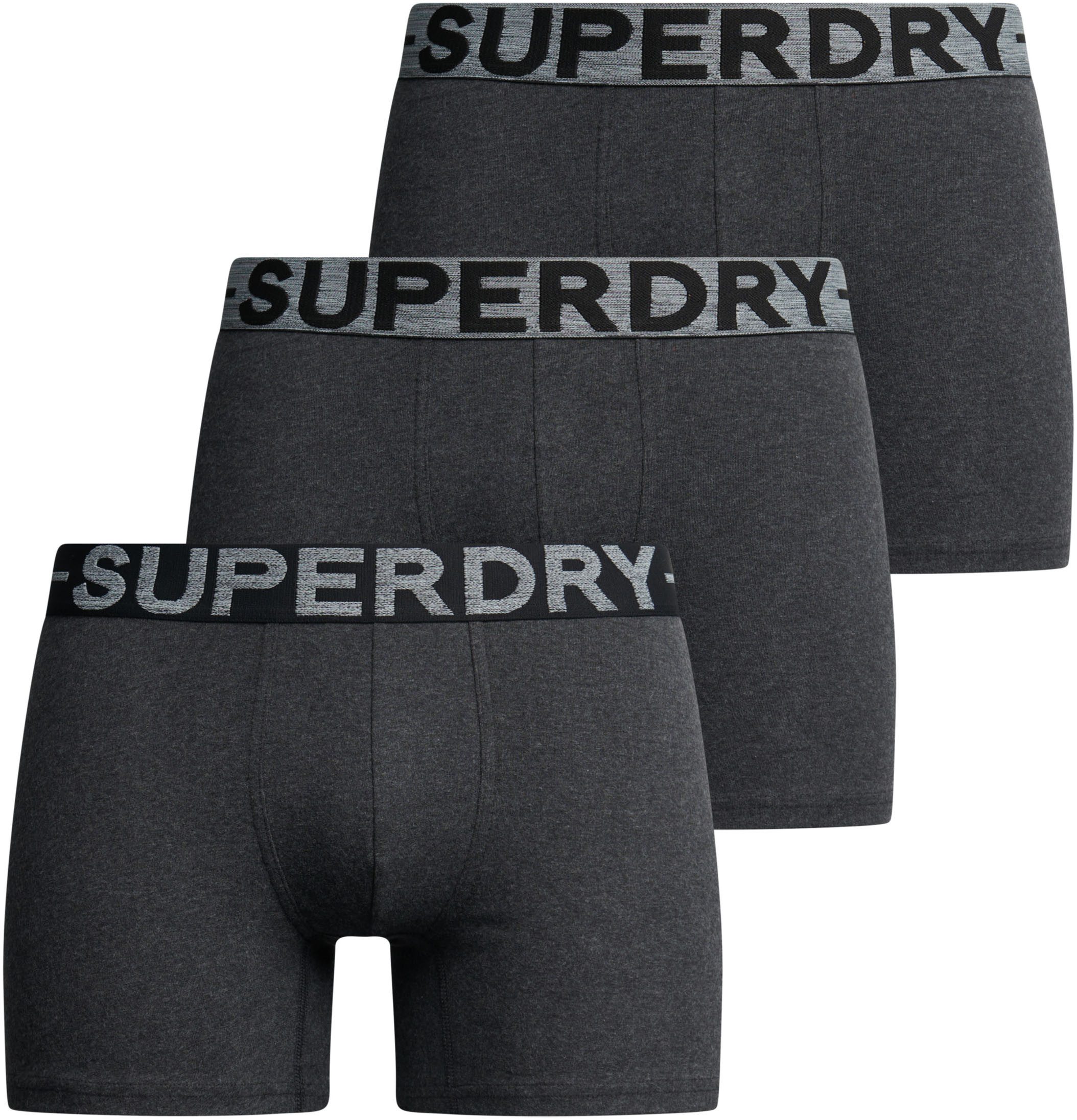 Superdry 3-er Set Boxer Briefs Schwarz & Grau günstig online kaufen
