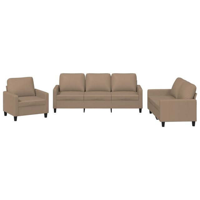 vidaXL Sofa Sofagarnitur mit Kissen Kunstleder, Standard, Braun günstig online kaufen