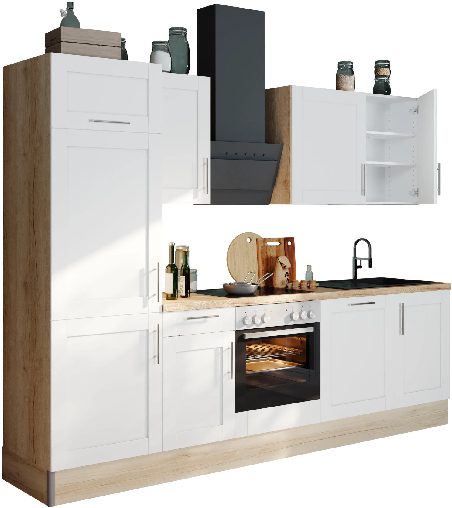 OPTIFIT Küche "Ahus", 280 cm breit,wahlweise mit E-Geräten,MDF Fronten, Sof günstig online kaufen