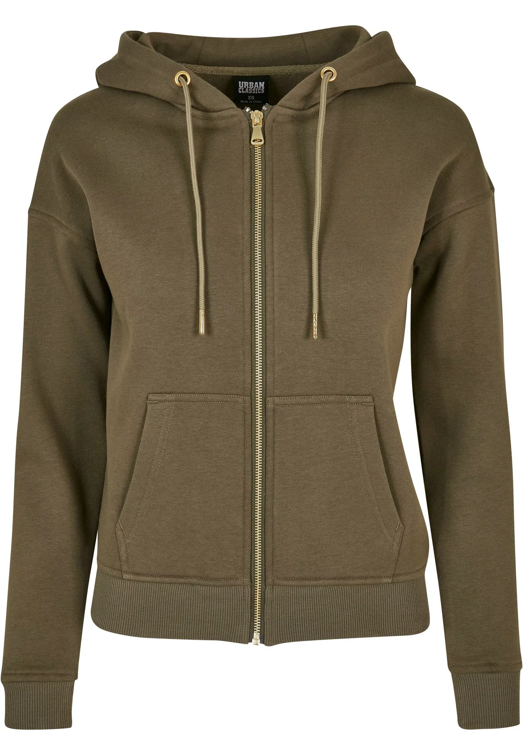 URBAN CLASSICS Sweatjacke "Urban Classics Damen Ladies Polar Fleece Zip Hoo günstig online kaufen