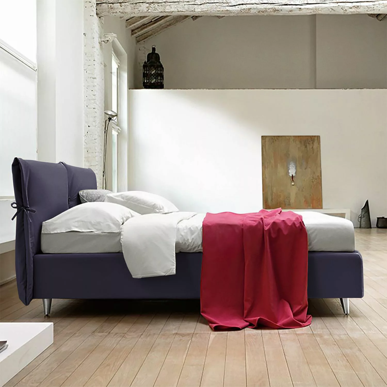 home24 Studio Copenhagen Polsterbett Fanna 160x200 cm Webstoff Violett Mode günstig online kaufen