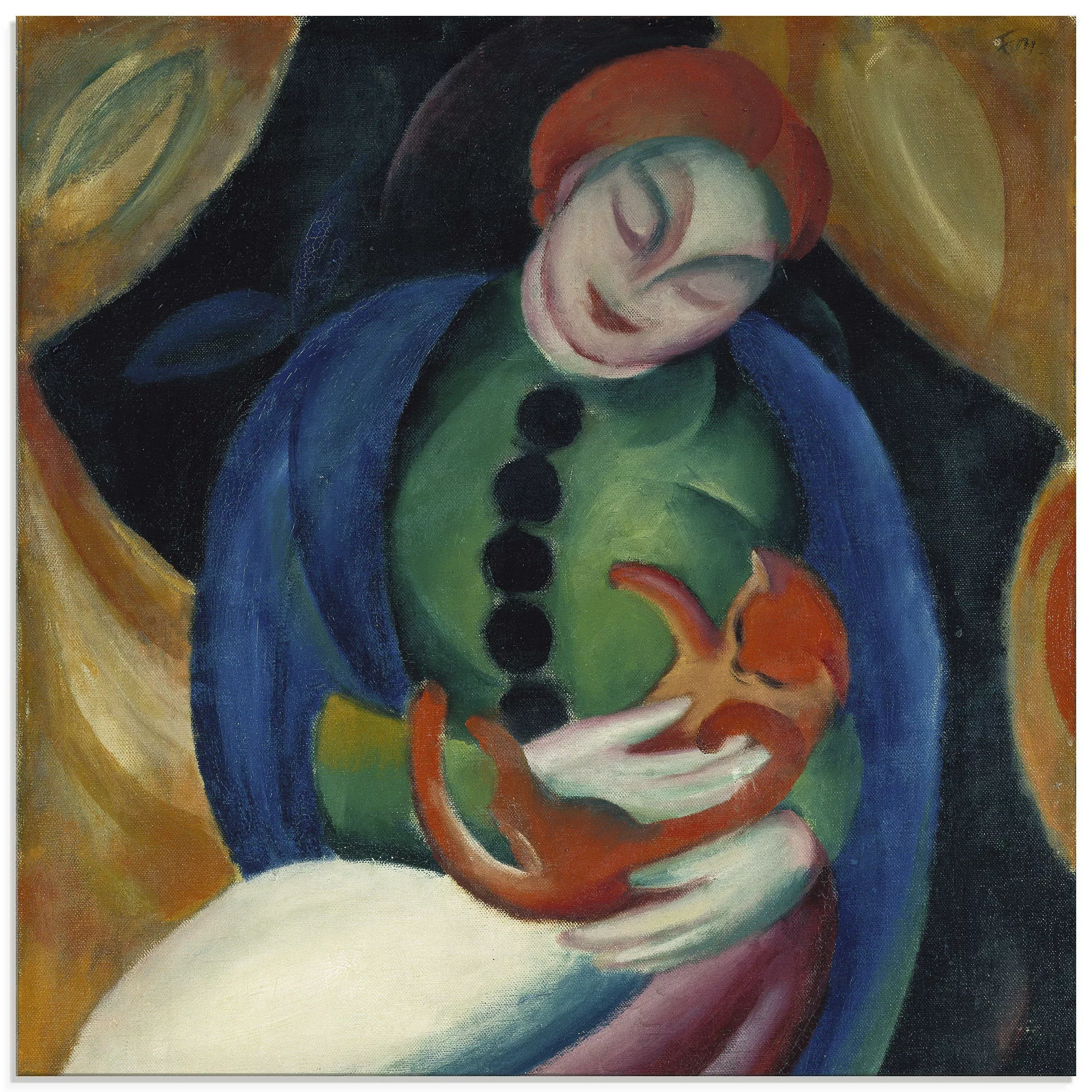 Artland Glasbild "Mädchen mit Katze II. 1912", Frau, (1 St.), in verschiede günstig online kaufen