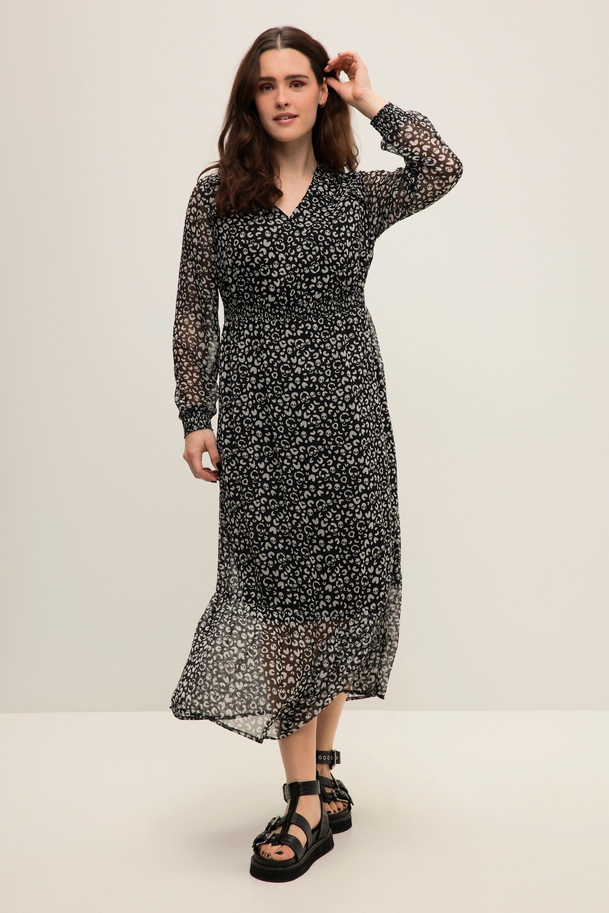Studio Untold Maxikleid Maxikleid A-Line Totenkopf günstig online kaufen