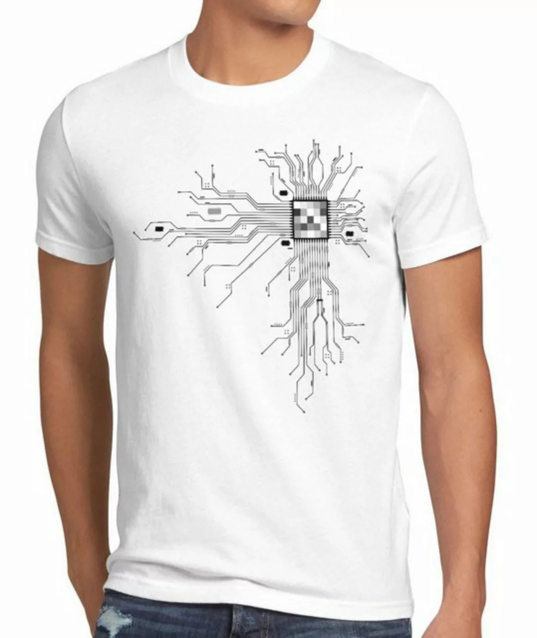 style3 Print-Shirt Herren T-Shirt Cyborg Computer Chip mac spiel game konso günstig online kaufen