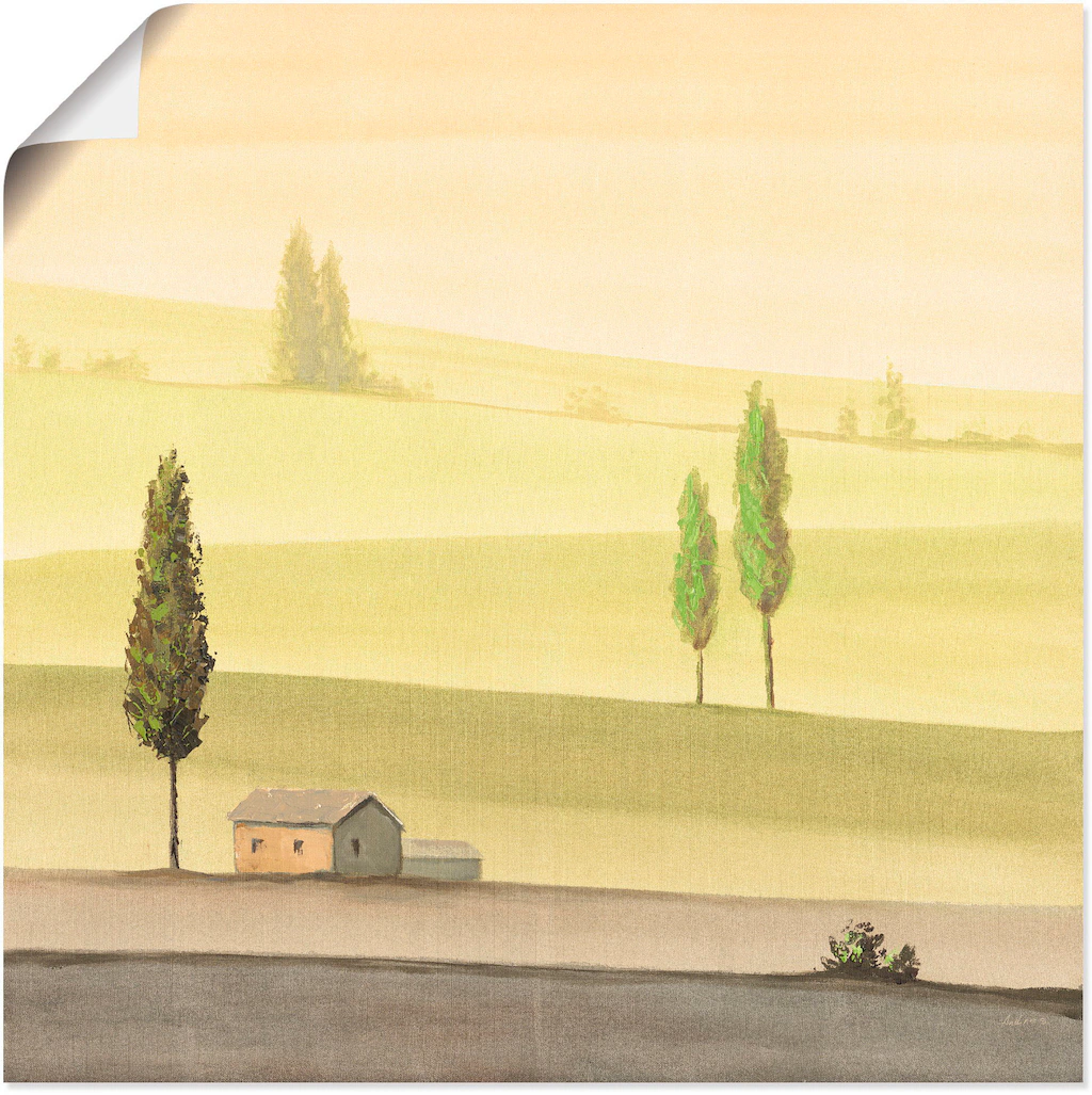 Artland Wandbild »Landschaft in Grün II«, Wiesen & Bäume, (1 St.), als Lein günstig online kaufen