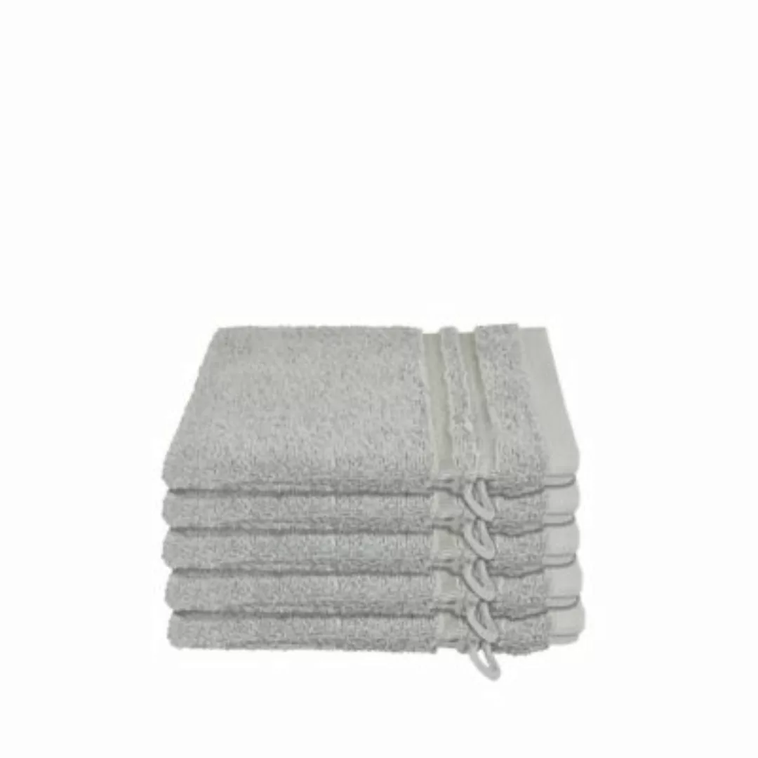 SCHIESSER Frottier-Set Milano, 5x Waschhandschuh silber Gr. 16 x 22 günstig online kaufen