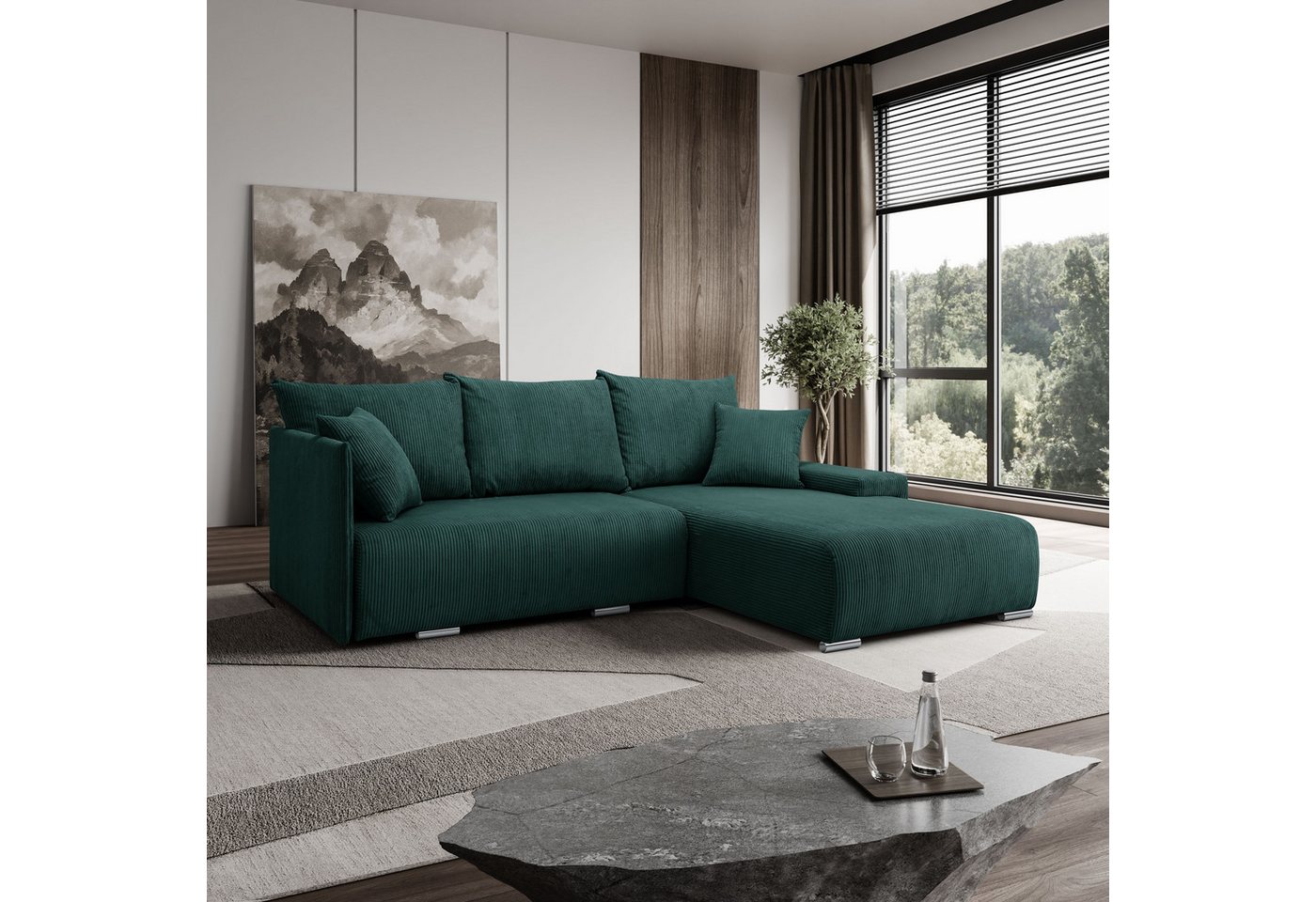 Kaiser Möbel Ecksofa Sofa L form, Couch L form Livorno L stoff Poso, Bequem günstig online kaufen