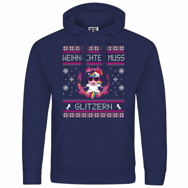 deinshirt Kapuzenpullover Herren Kapuzenpullover Weihnachten muss glitzern günstig online kaufen