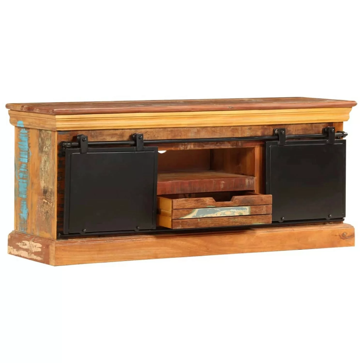 Tv-schrank 110x30x45 Cm Altholz Massiv günstig online kaufen