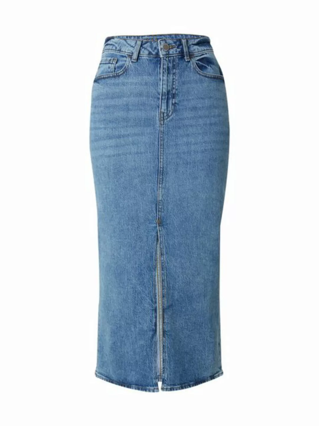 Vila Sommerrock Jeansrock Midi hohe Taille Frontschlitz Regular Fit 7707 in günstig online kaufen