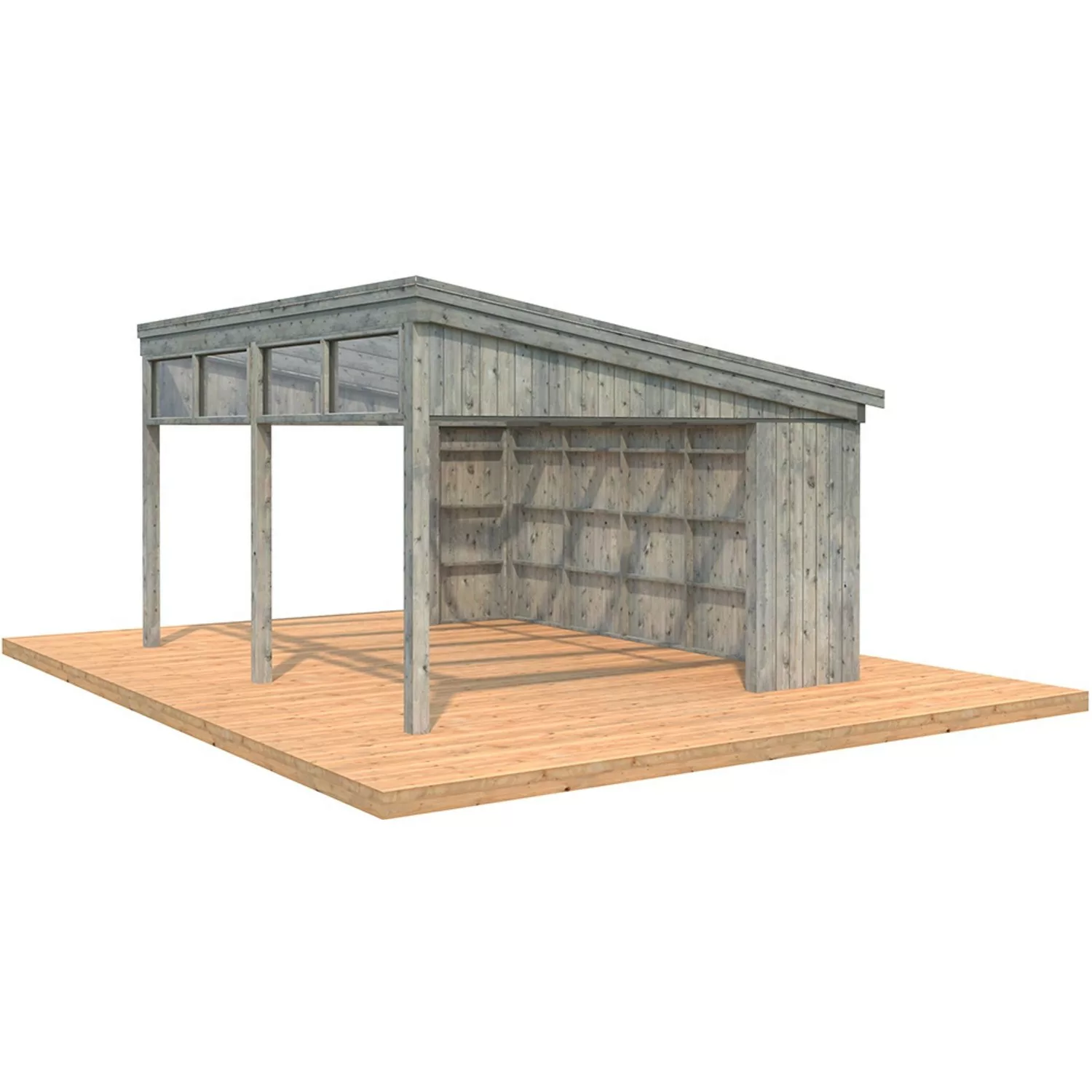 Palmako Pavillon Nova 17,8 m² Kit Grau Tauchgrundiert 502 cm x 396 cm günstig online kaufen